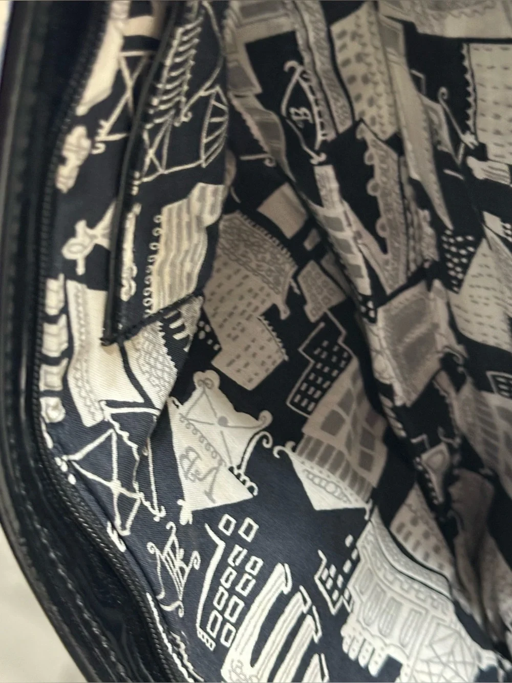 Vera Bradley Quilted Clutch Black Patent Leather trim Purse tote